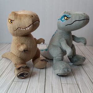 Universal Studios Jurassic World Trex & Velociraptor 12" Dinosaurs Stuffed Plush
